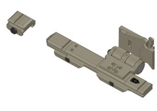 1 Minute Out Wilcox Flip Mounts with Riser for EOTech - 0.410 In Height - Flat Dark Earth