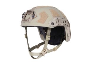 Ops-Core FAST SF Super High Cut Helmets w/ Vented Lux Liner - Modular Skeleton Shroud - Skeleton Rail - OCC Dial -  Tan 499